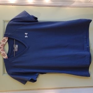 Women's - Under Armour boys medium semi fitted blue heat gear shirt
